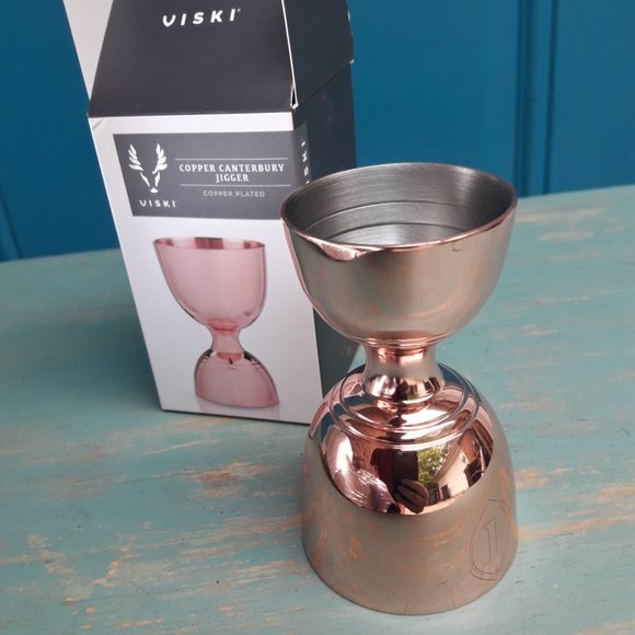 Jigger Double Shot Glass Copper Canterbury NEW Viski Bar Ware New with Tag n Box - Picture 6 of 13